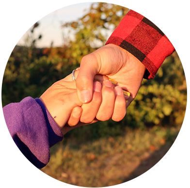 holding hands